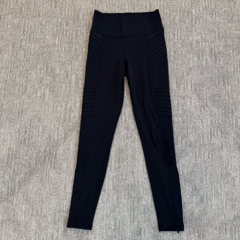 Athleta Black Delancey Moto Tights - Picture 2 of 8